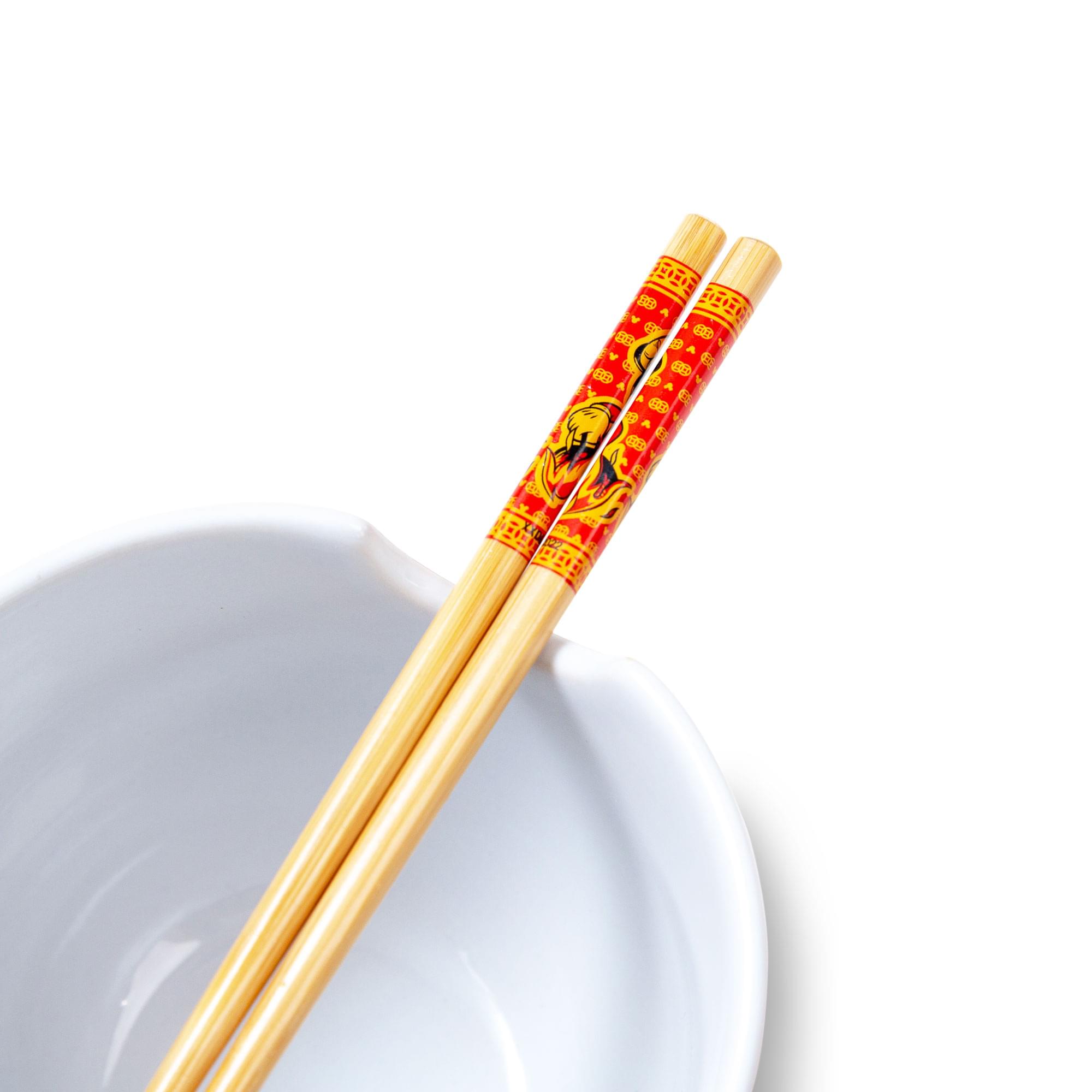 Alt View 1. Disney - Disney Mickey Mouse Wild Wok 20-Ounce Ramen Bowl and Chopstick Set - Red.