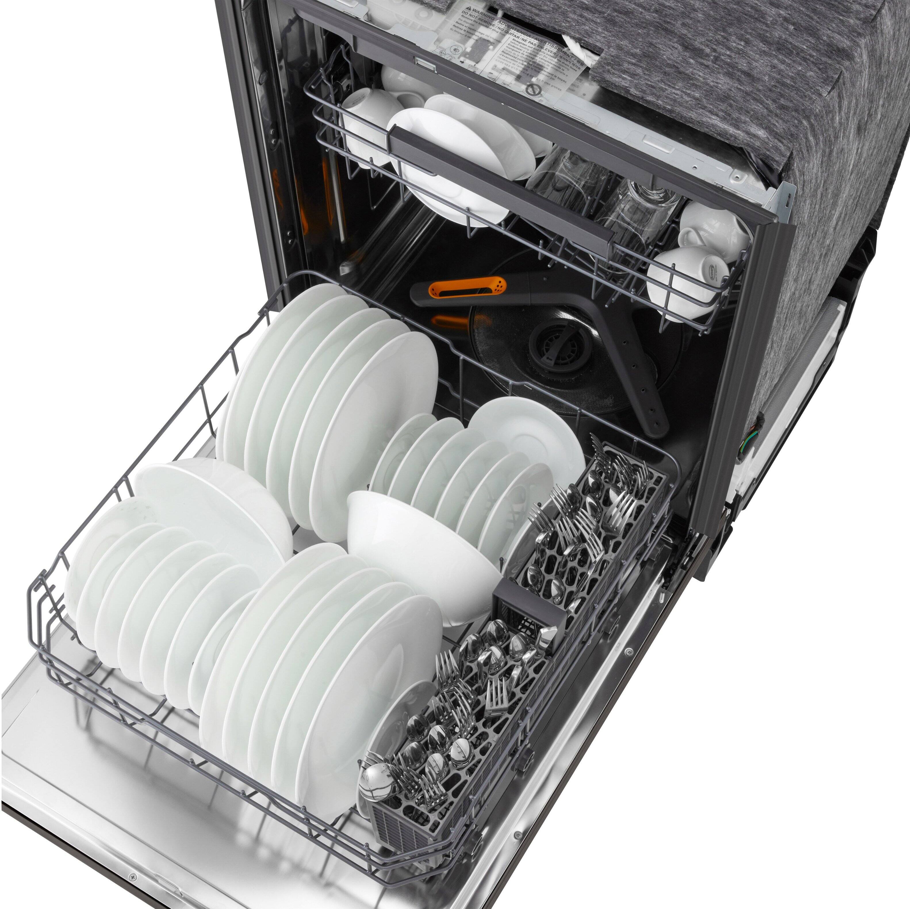 Alt View 19. LG - FlushFit 24" Top Control Smart Built-In Stainless Steel Tub Dishwasher with 3rd Rack, 1-Hour Wash & Dry Cycle and 46dBA - Black Stainless Steel.