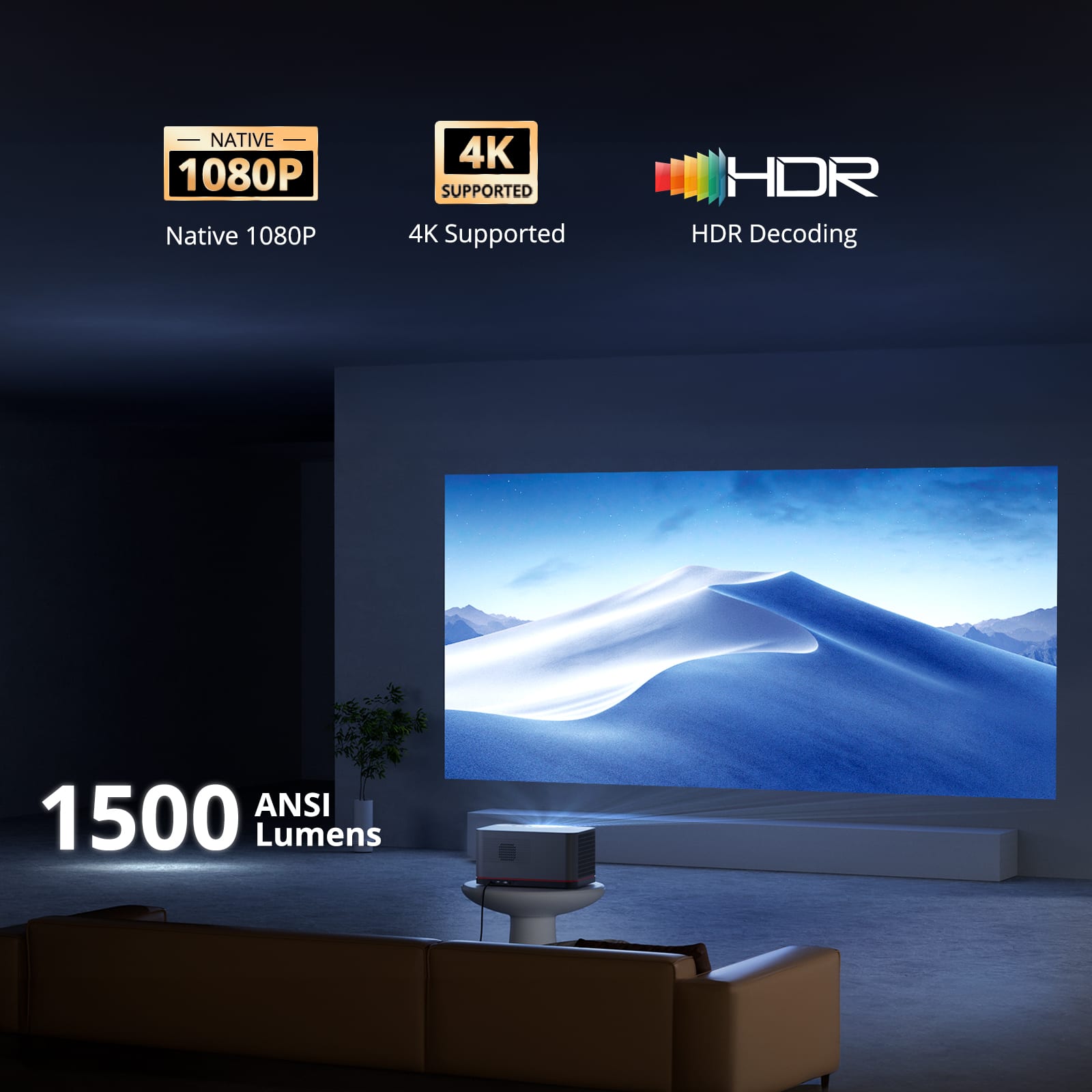 ETOE Whale Pro Projector 4K UHD 1080P with Android TV 11.0
