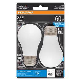 Sylvania - Truwave A15 E26 (Medium) LED Bulb Daylight 60 Watt Equivalence 2 pk