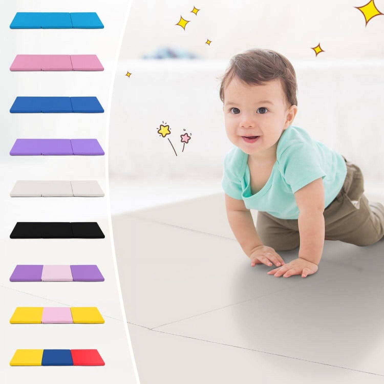 Alt View 2. Kadyn - Gymnastics Mat, Exercise Tumbling Mat,6 x 2 FT Tri-Fold Gym Mat with Handles and Removable Zippered Cover-Light Gray - Gray.