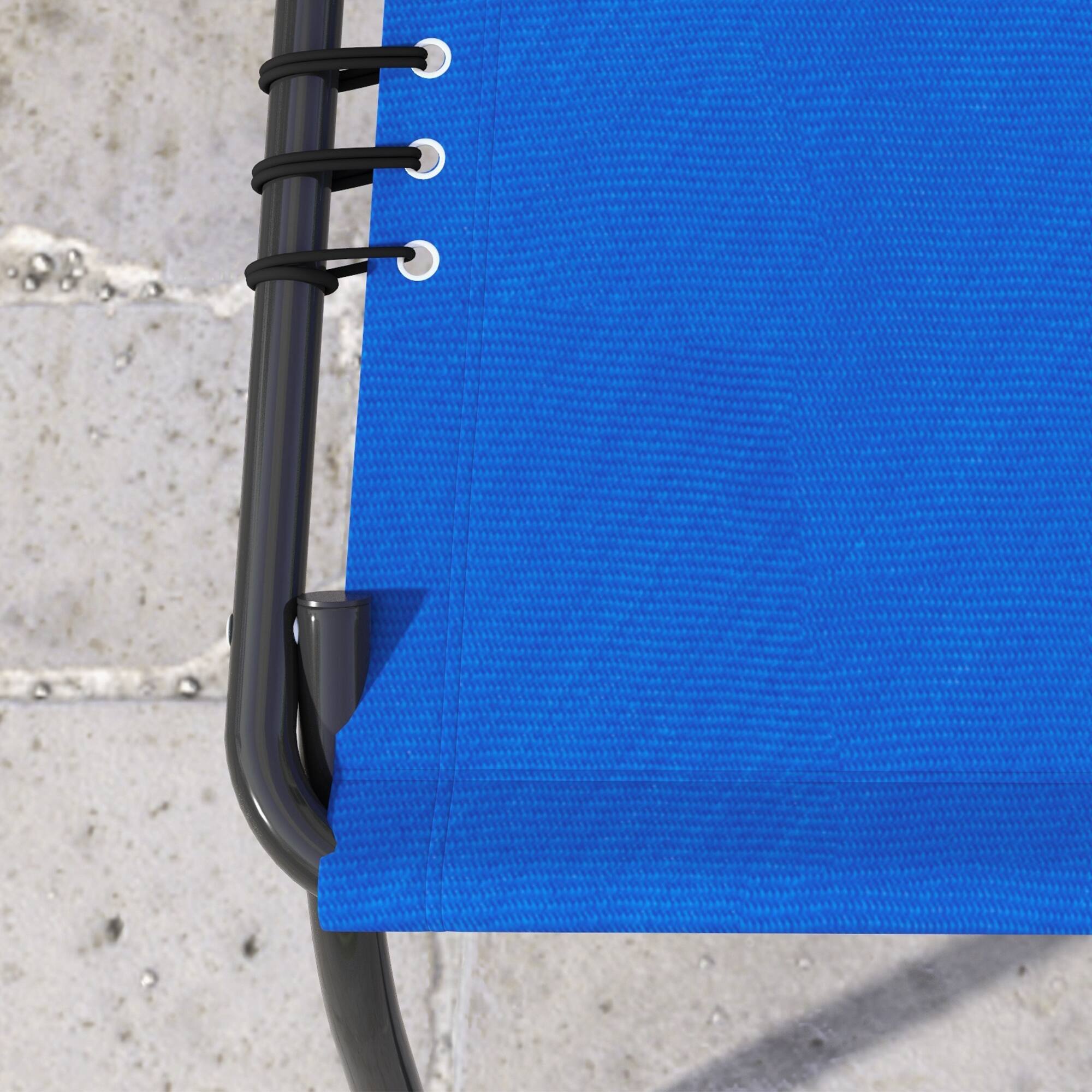 Alt View 8. Outsunny - Folding Chaise Lounge Chair Set of 2, Patio Sun Tanning Chair, Outdoor Chaise Lounger with 4-Position Reclining Back - Light Blue.