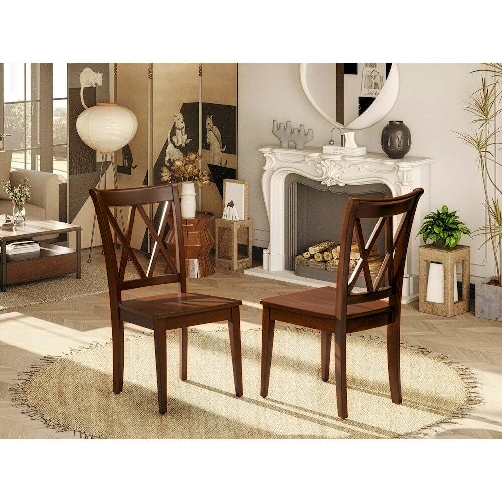 Alt View 3. East West Furniture - CLC-ESP-W Clarksville Double X-back chairs in Espresso finish - Espresso.