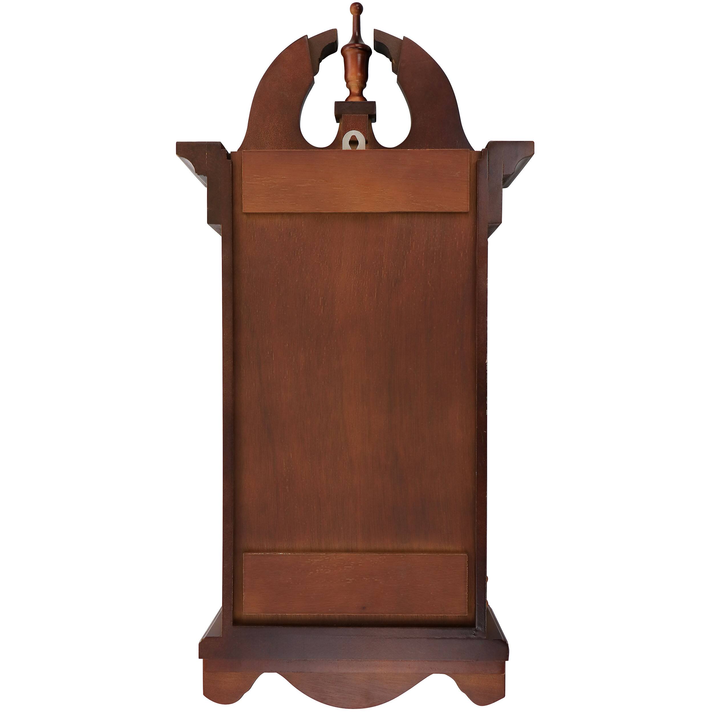 Alt View 3. Bedford Clock Collection - Bedford Clock Collection Delphine 27 Inch Mahogany Chiming Pendulum Wall Clock - Brown.
