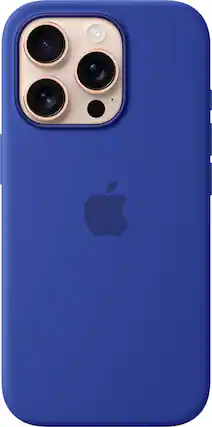 Front. Apple - iPhone 16 Pro Silicone Case with MagSafe - Ultramarine.