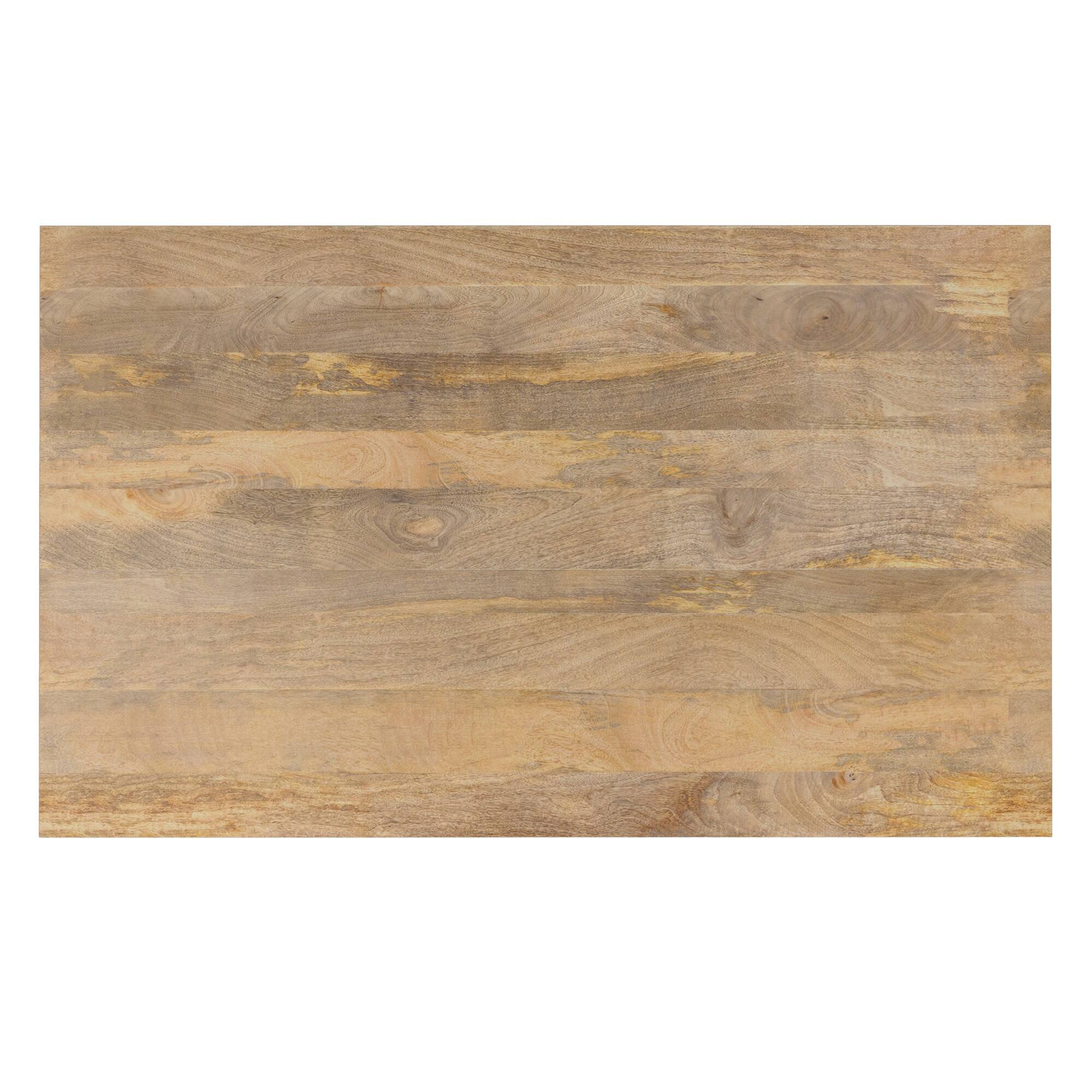 Alt View 1. Simpli Home - Hunter SOLID MANGO WOOD and Metal 66 inch x 40 inch Rectangle Industrial Dining Table in Natural - Natural.