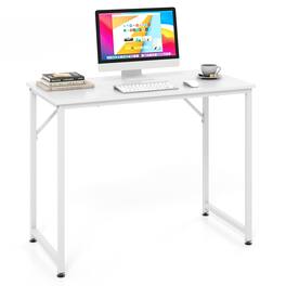 Ecooso - L-Shaped Computer Desk, Corner Writing Workstation for Home Office Setup and Study Room - White