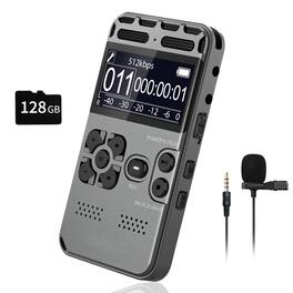 HM 1810 - 136gb Digital Voice Recorder With Playback 1536kbps Dual Microphone Stereo Audio Activated Ultra slim Mini - Default