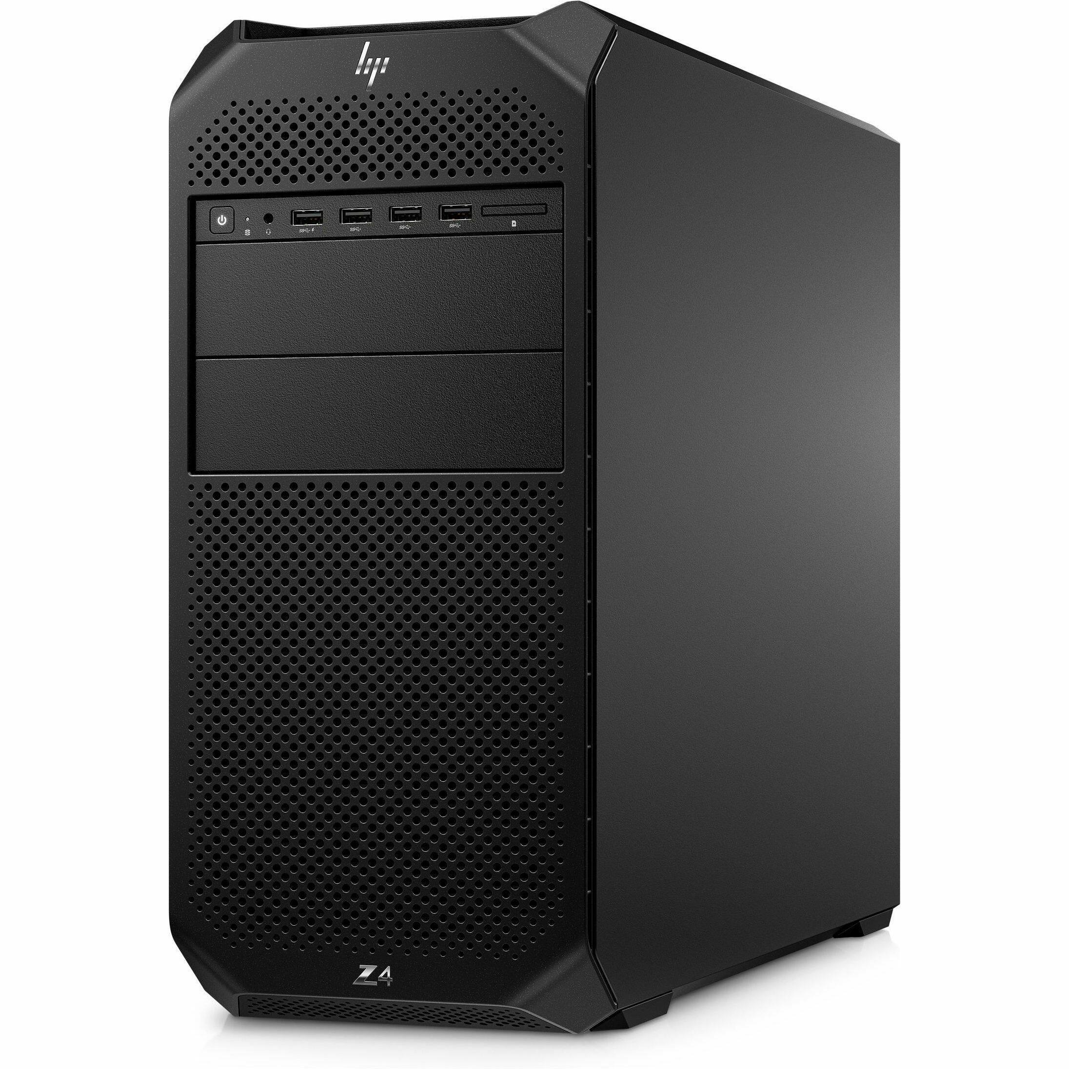 Alt View 3. HP - HP Z4 G5 Workstation - 1 x Intel Xeon W w5-2545 - 16 GB - 512 GB SSD - Tower - Black - Smart Buy - Intel W790 Chip - Black.