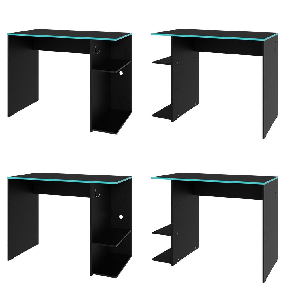 Alt View 1. Madesa - Madesa Gaming Computer Desk 39 Inch with 2 Shelves and Headphone Hanger - Black/Blue - Blue/Black.