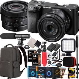 Sony - a6400 Mirrorless 4K APS-C Camera Body + 40mm F2.5 G Lens SEL40F25G Kit Bundle