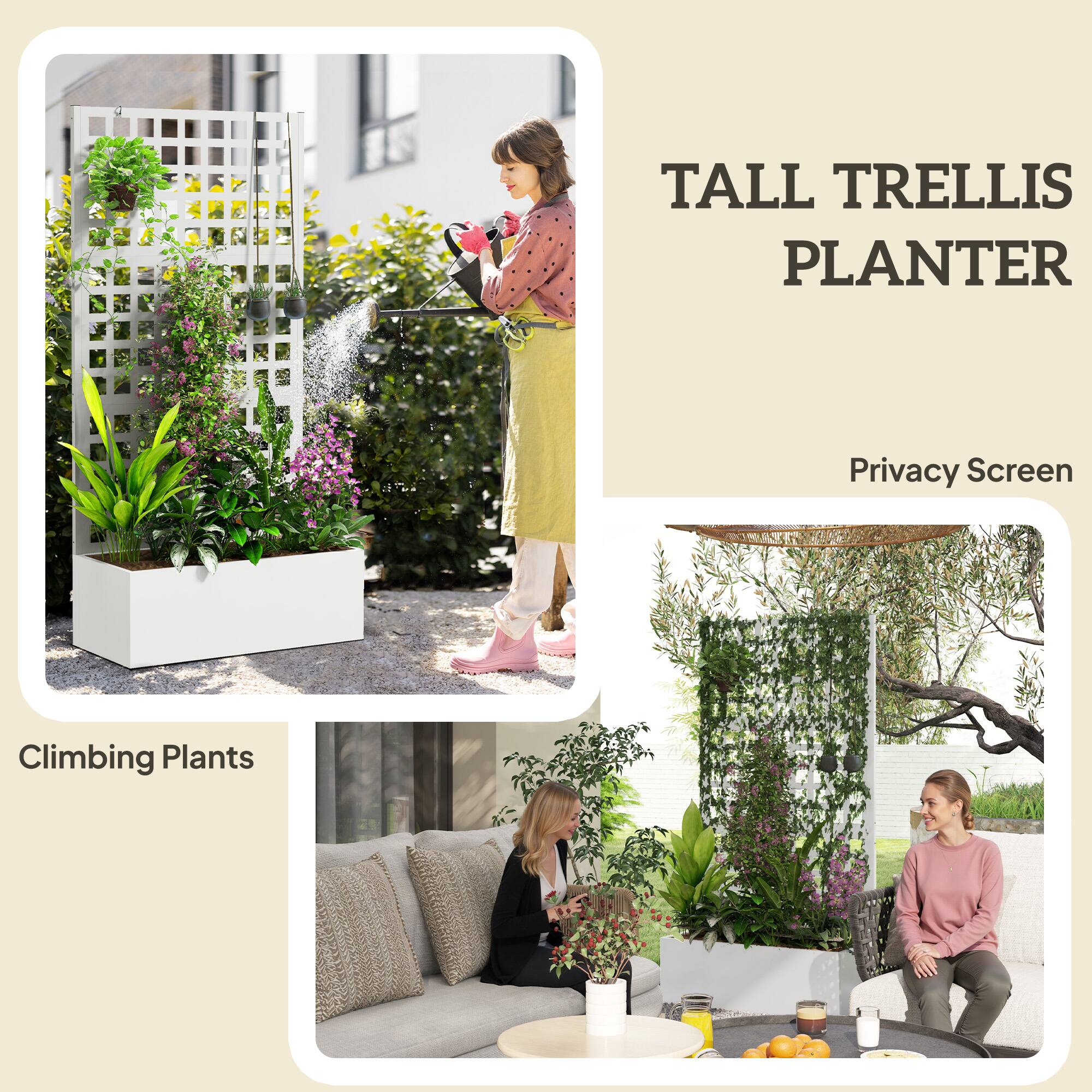 TALL TRELLIS PLANTER  
Privacy Screen  
Climbing Plants