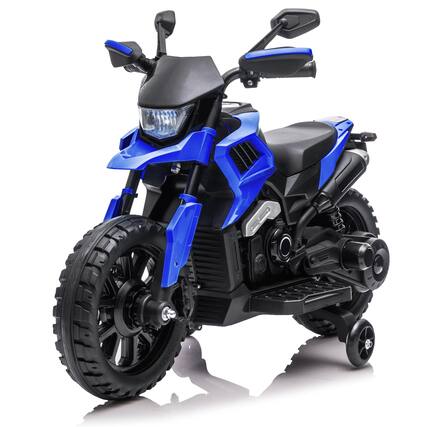 Front. Acekool - 6v Electric Dirt Bike, Kids Ride on Motorcycle with Traning Wheels, 2-5mph Adjustabled Speed, Headlight & Music - Blue.