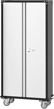 Front. Acekool - Metal Storage Cabinet, with Wheels and 4 Adjustable Shelves.