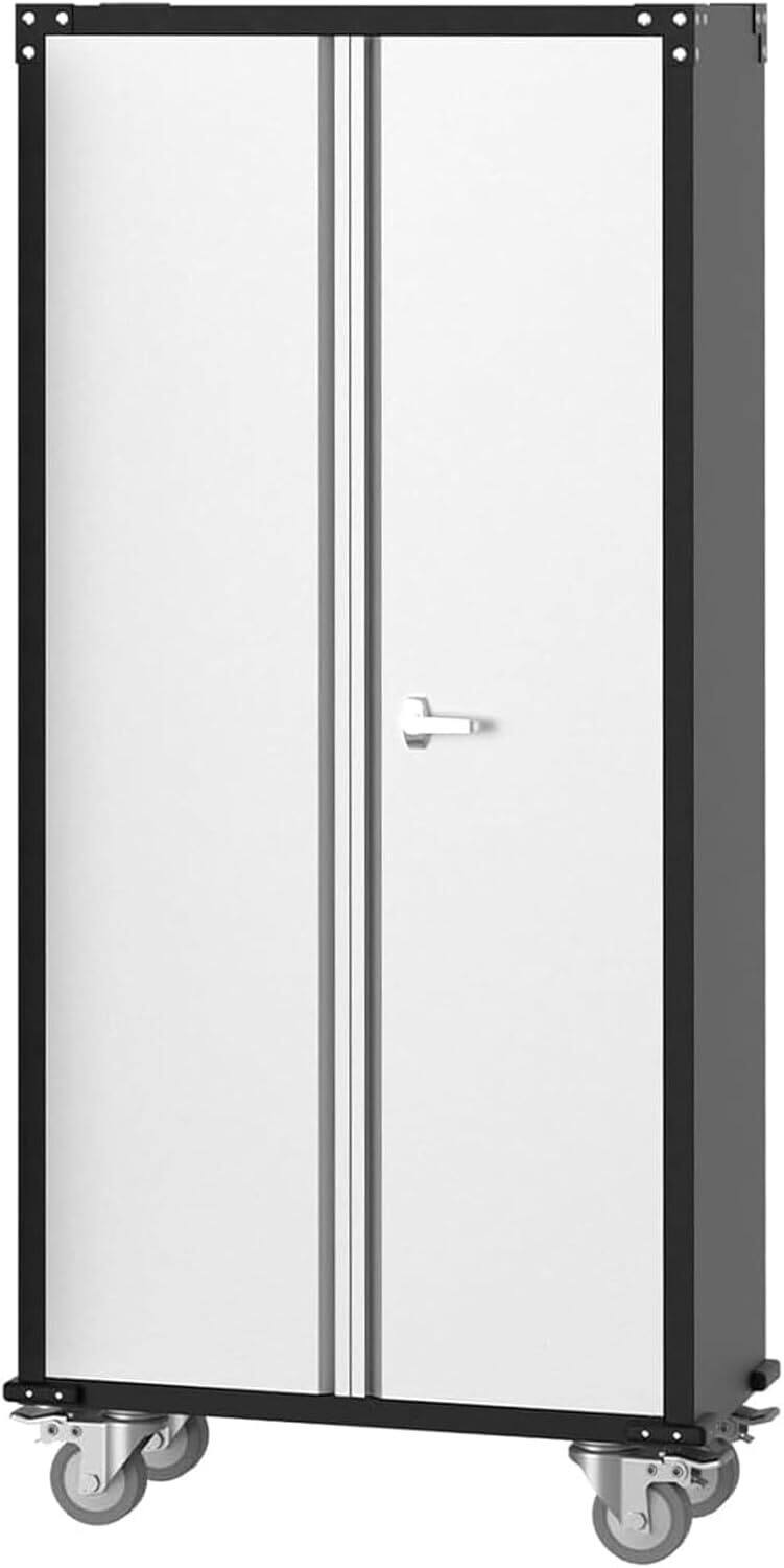 Front. Acekool - Metal Storage Cabinet, with Wheels and 4 Adjustable Shelves.