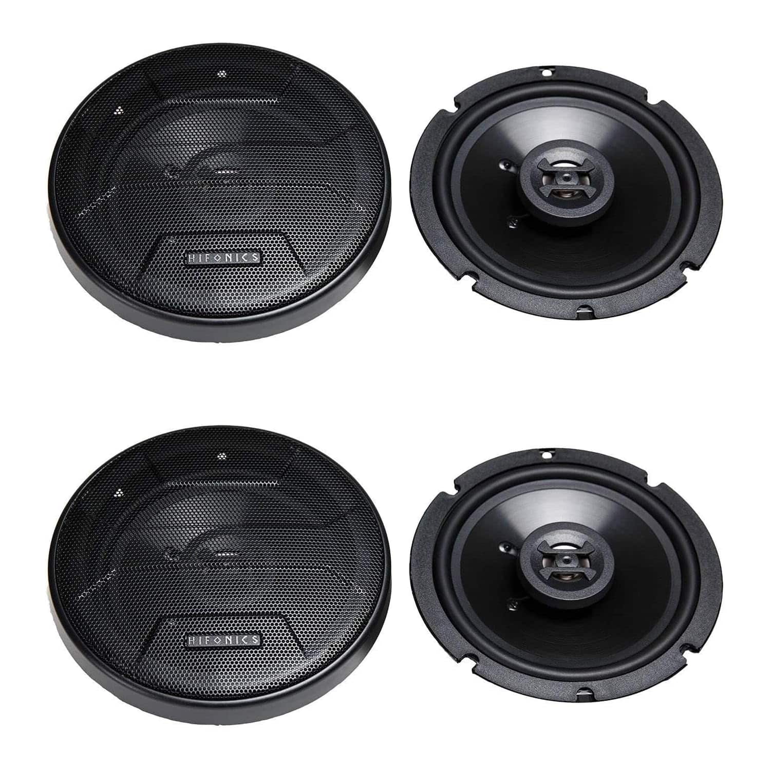 Hifonics - Zeus ZS65CXS 6.5 Inch 3 Way 300W Shallow Coaxial Speakers, 2 Pack - Black