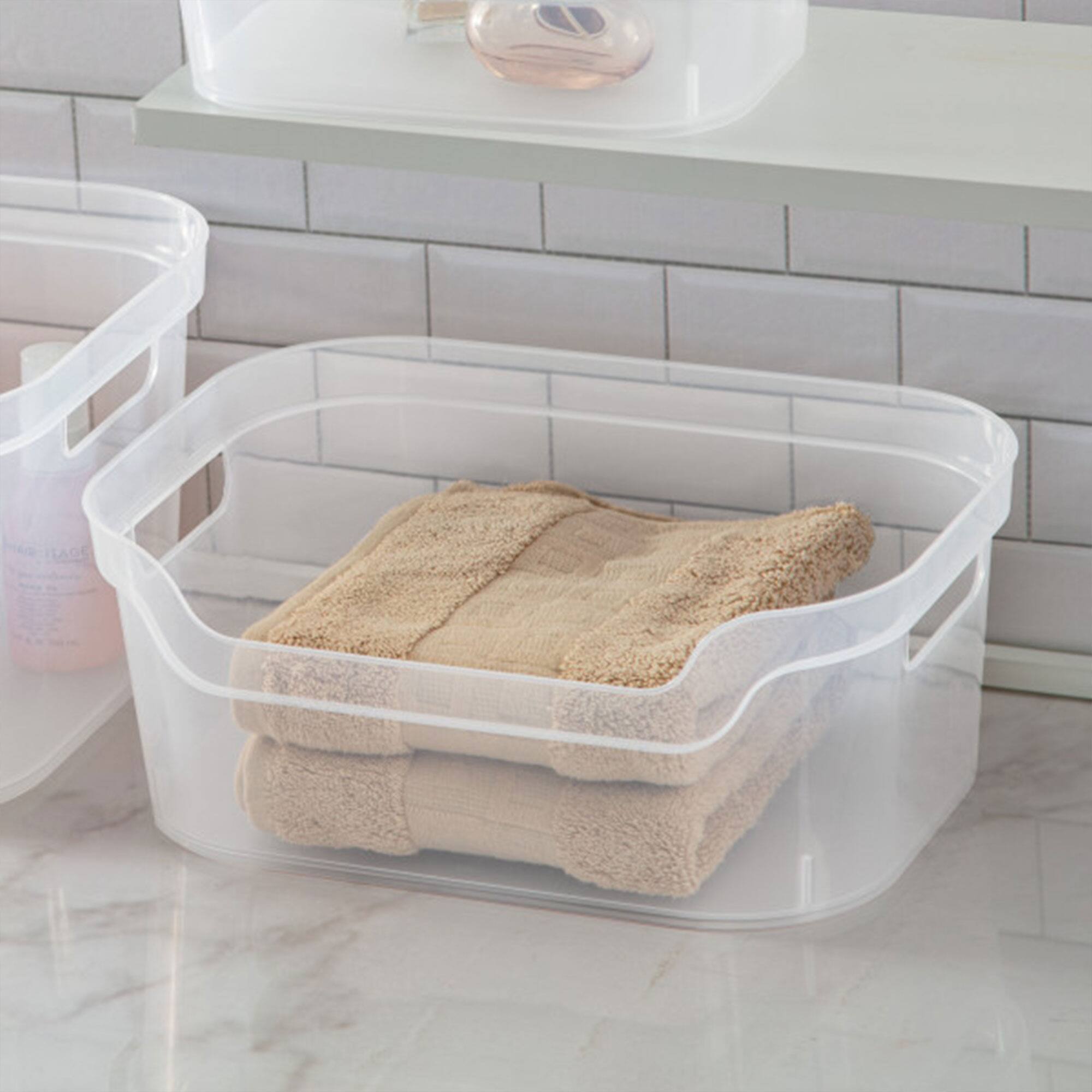 Alt View 4. Sterilite - Sterilite 5.25 x 9.5 x 13 In Open Storage Bin with Carry Handles, 8 Pack, Clear - Clear.