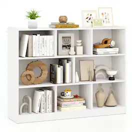 Ecooso - 3-Tier Floor Standing Bookcase with 8-Cube Open Storage Shelves - White