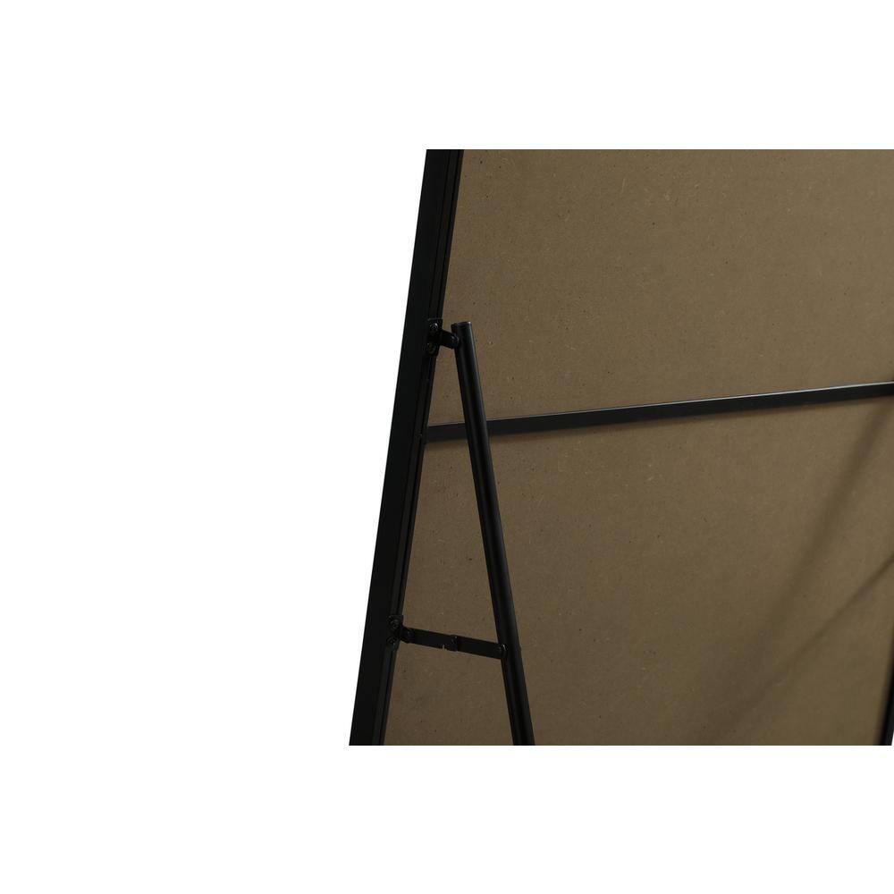 Alt View 1. Elegant Decor - Soft Corner Metal Rectangle Mirror 32x72 Inch in Black - Black.
