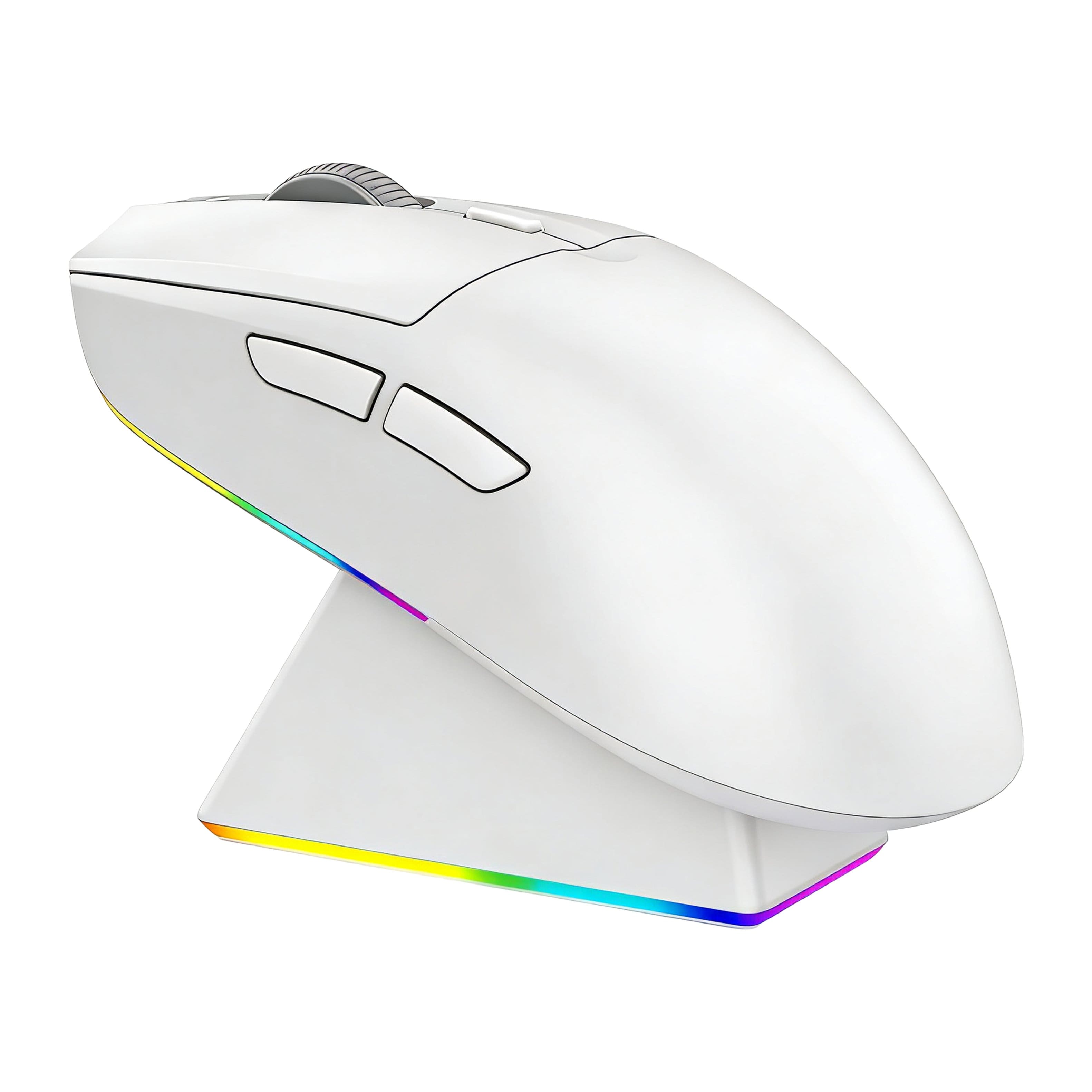 PRIMEPLUS - PAW3311 Gaming Mouse 12000DPI Ergonomic Lightweight 2.4G Wireless/Wired Optical Comfortable Design - Wireless - White