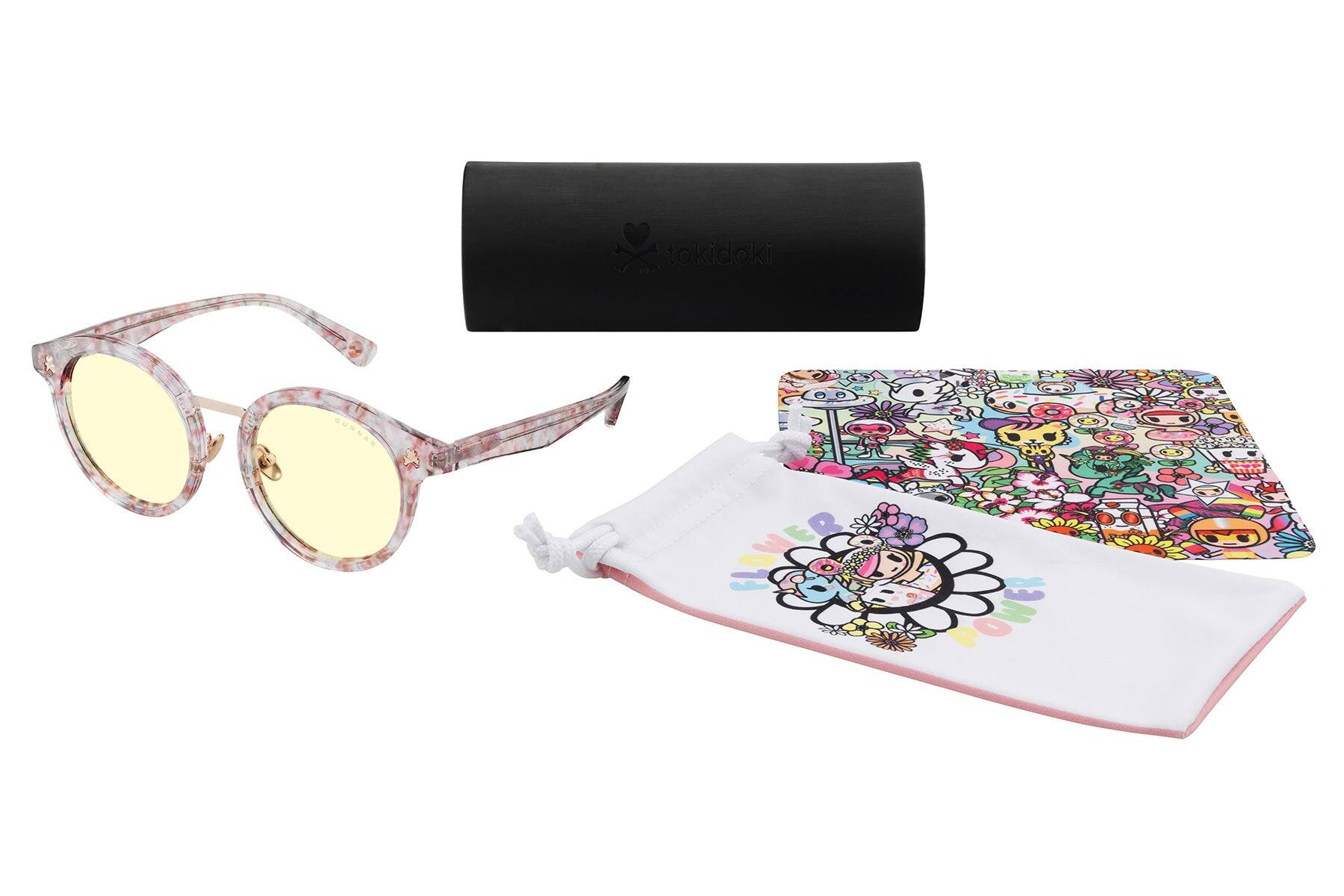 Alt View 9. GUNNAR - GUNNAR Computer Glasses  - tokidoki Flower Power, Pretty in Pink, Clear Lens - Blue Light Blocking, Relieve Dry Eye - Pretty in Pink.