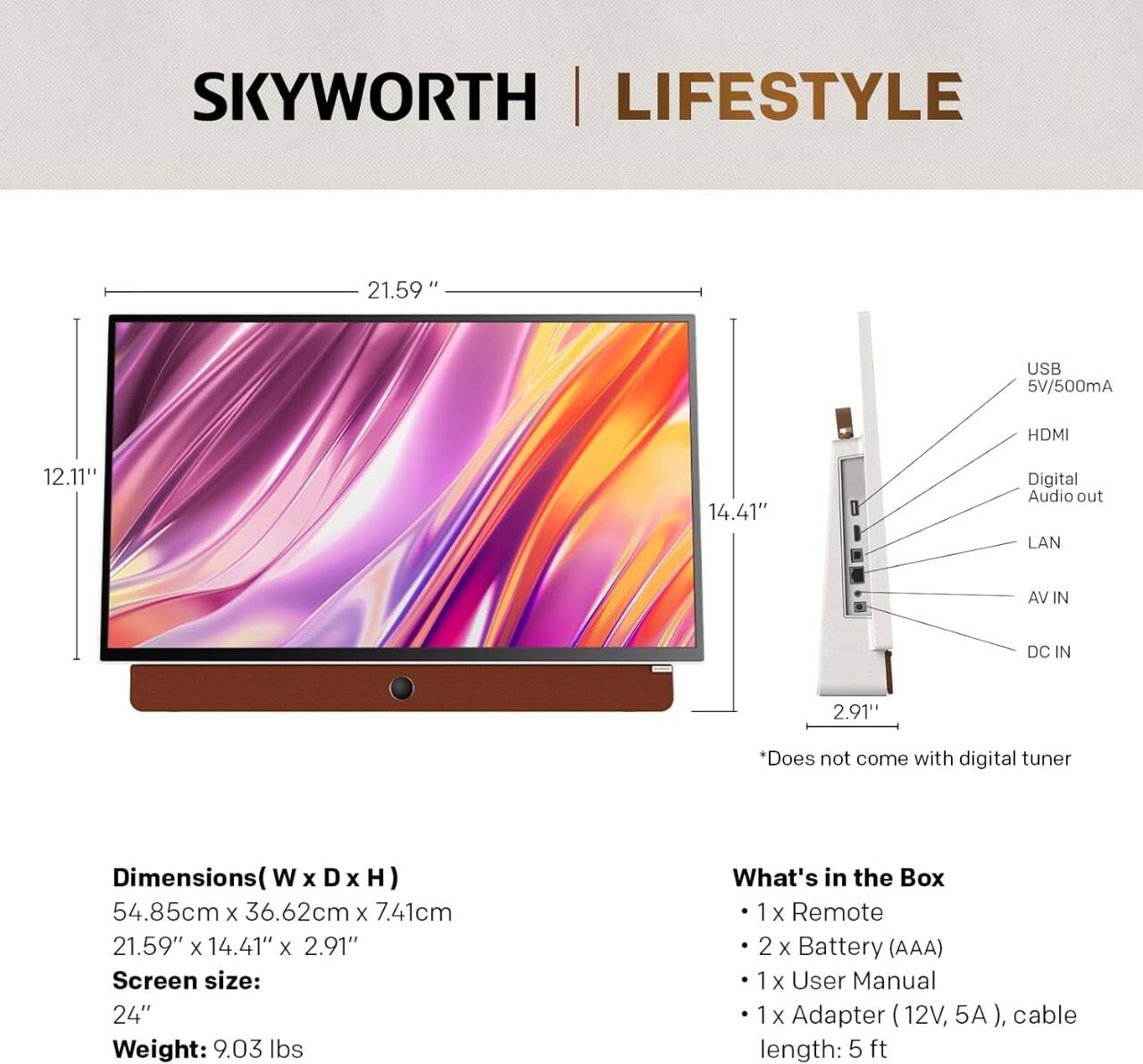 新品未開封 送料込 即日発送 SKYWORTH 32型 Google TV SKYWORTH チューナーレステレビ Smart TV [ 32V型 / YouTube