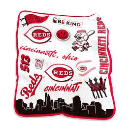 Logo Brands - Cincinnati Reds 50'' x 60'' Native Raschel Plush Throw Blanket - Multicolor