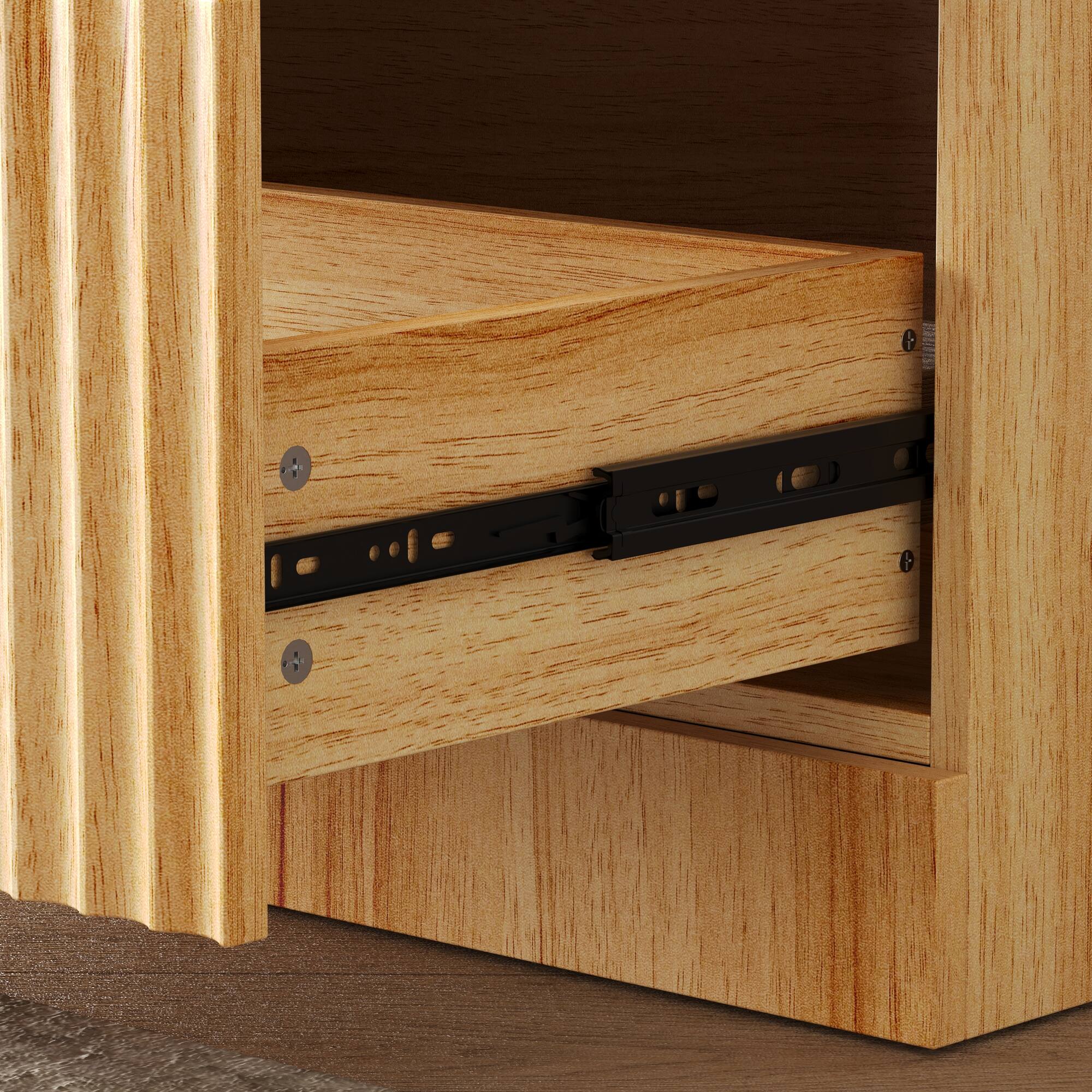 Alt View 6. FUFU & GAGA - Kitchen Pantry Cabinet with Fully-Opening Upper Doors and Door-Mounted Storage, Sideboard with Adjustable Shelves - Wooden.