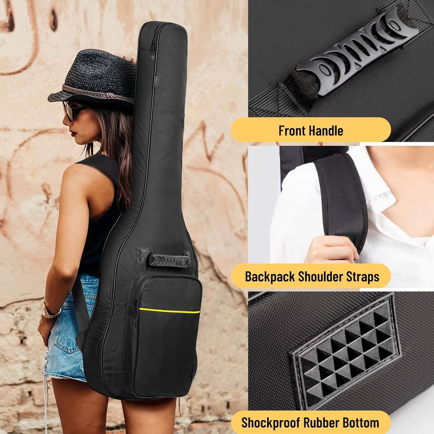 DuCO Front Handle Doe Backpack Shoulder Straps Shockproof Rubber Bottom