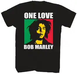 PopMarket - Bob Marley - Bob Marley - One Love T-Shirt - XL Black ZRBM0675A4 - APPAREL - Multicolor