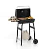 Front. Costway - Costway Barrel Charcoal Grill with Foldable Side Table Built-in Thermometer & Storage Shelf - Black.