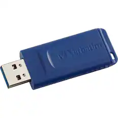 Front. Verbatim - 64GB USB Flash Drive - Blue - 64GB - Blue.