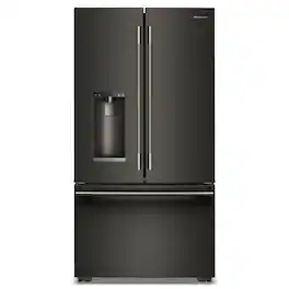 KitchenAid - Counter-Depth French Door Refrigerator with Intelligent Auto Fill - Black Ore