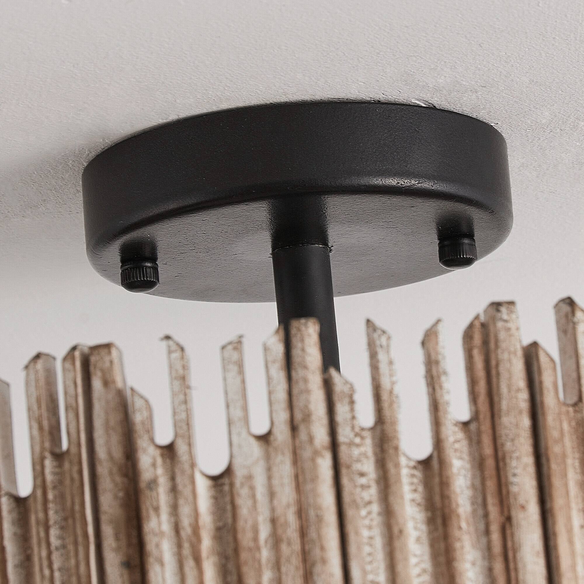 Alt View 5. Parrot Uncle - 15-inch 3-Light Farmhouse LED Ceiling Lighting - Brown.