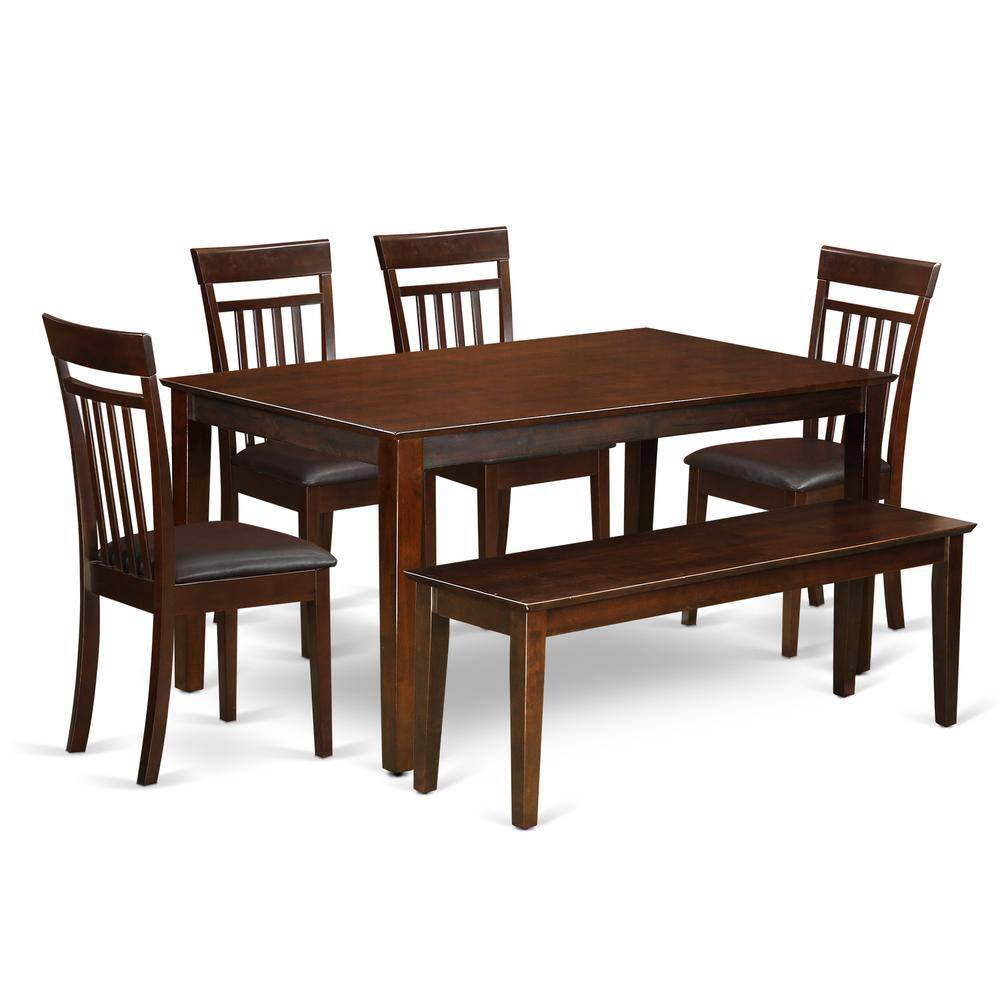 Back. East West Furniture - Dining Room Set Mahogany - Brown.