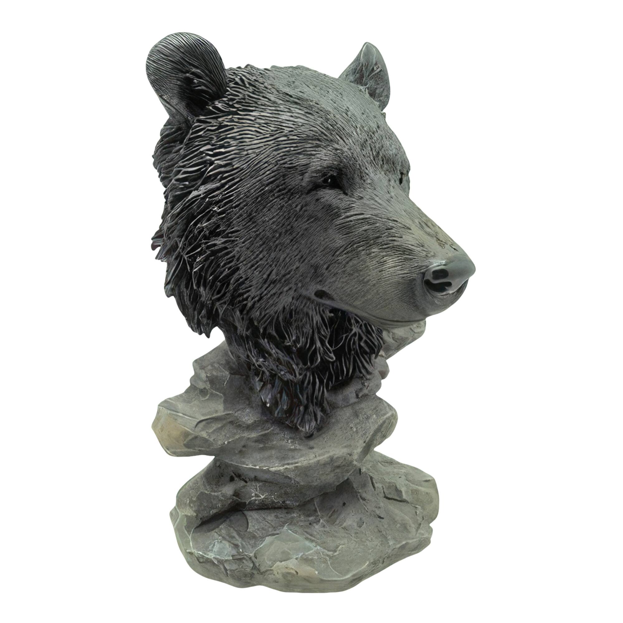 Front. FC Design - FC Design 4.5"H Bear Bust Figurine Statue Office Desk Tabletop Home Decor Gift - Multi-Color.