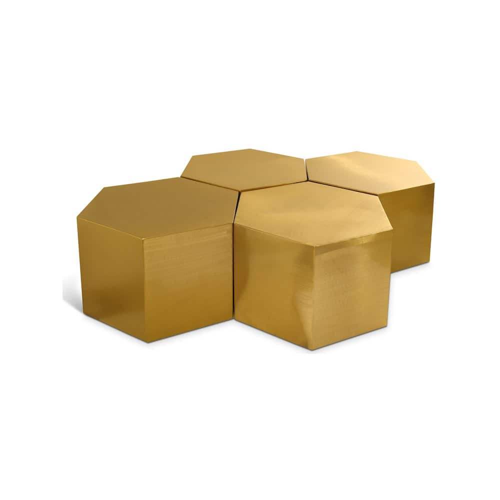 Meridian Furniture - Hexagon Brushed Coffee Table - Gold