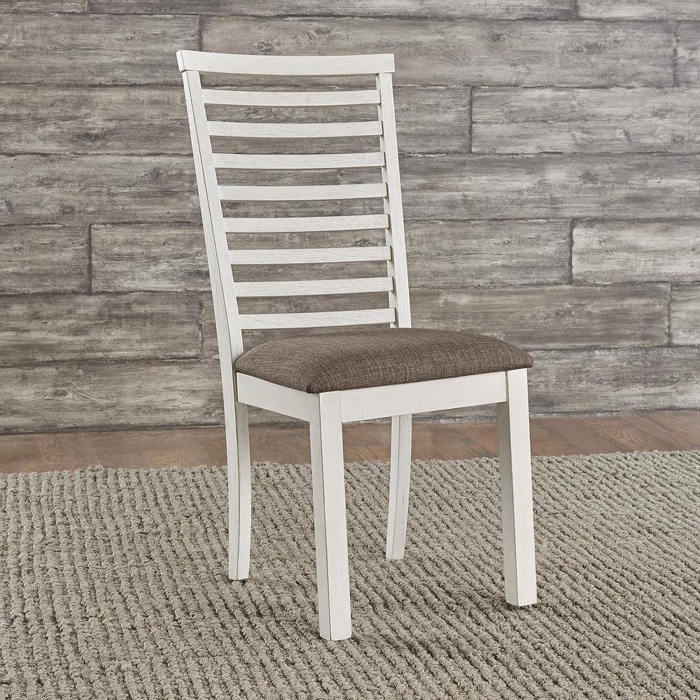 Alt View 7. Liberty Furniture Industries - Uph Ladder Back Side Chair (RTA) - Set of 2 Transitional White - Grey.
