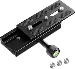 Neewer - 120mm QR Plate & Clamp Set, 3/8" & 1/4" Screws, Bubble Level, Arca Compatible