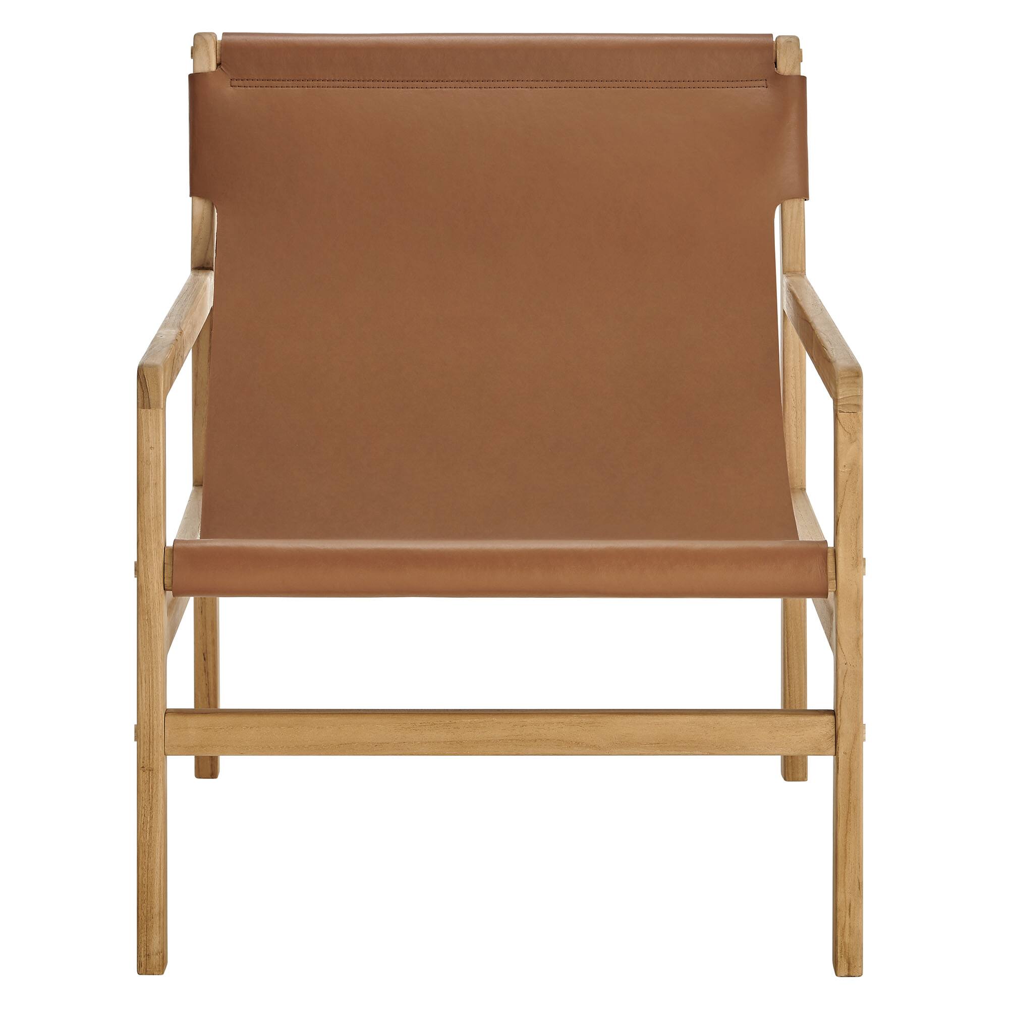 Alt View 4. Modway - Sonora Leather Sling Chair by Modway - Chestnut Tan.