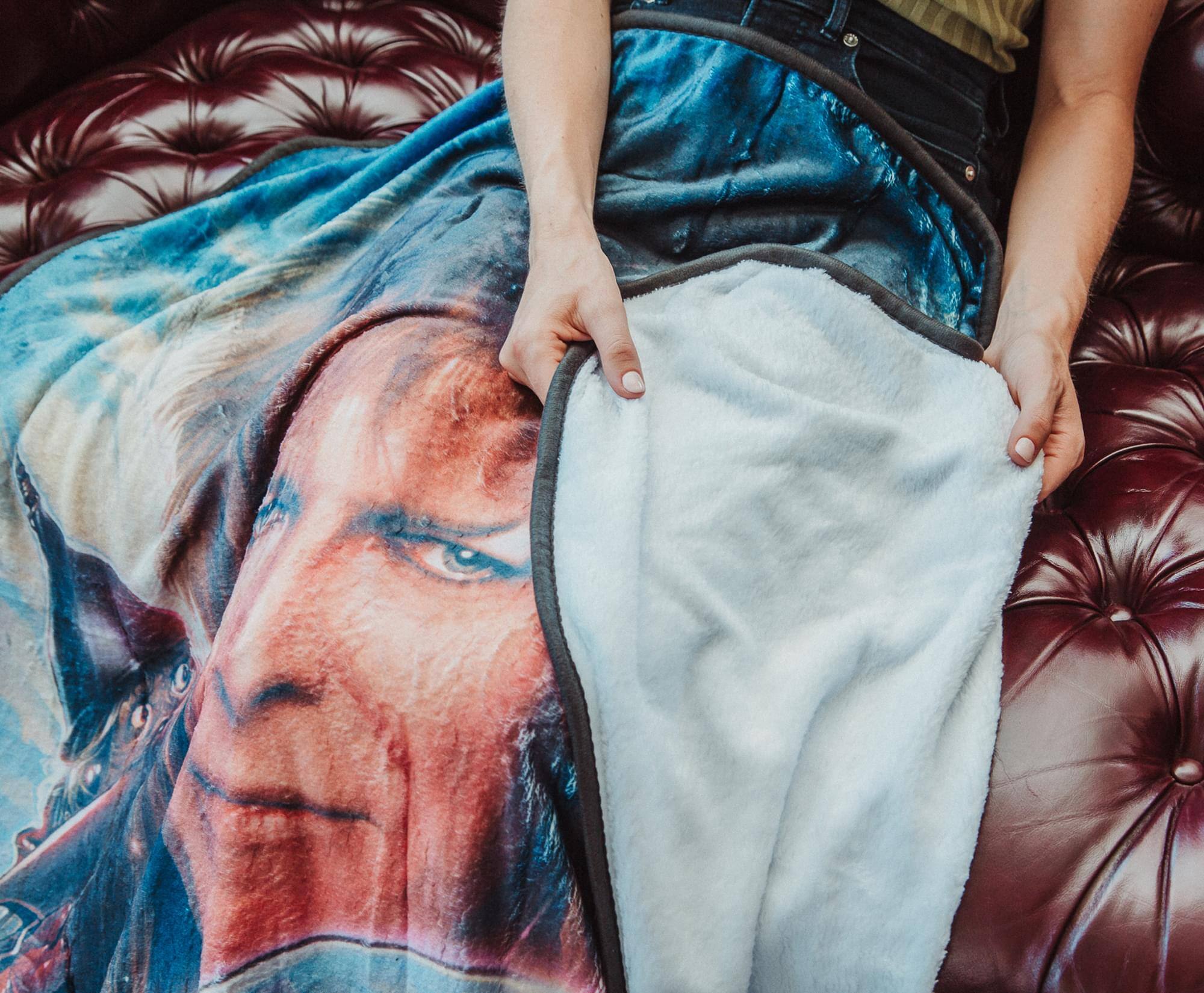 Alt View 3. Surreal Entertainment - Labyrinth Movie Poster Fleece Throw Blanket | 45 x 60 Inches - Blue/White.