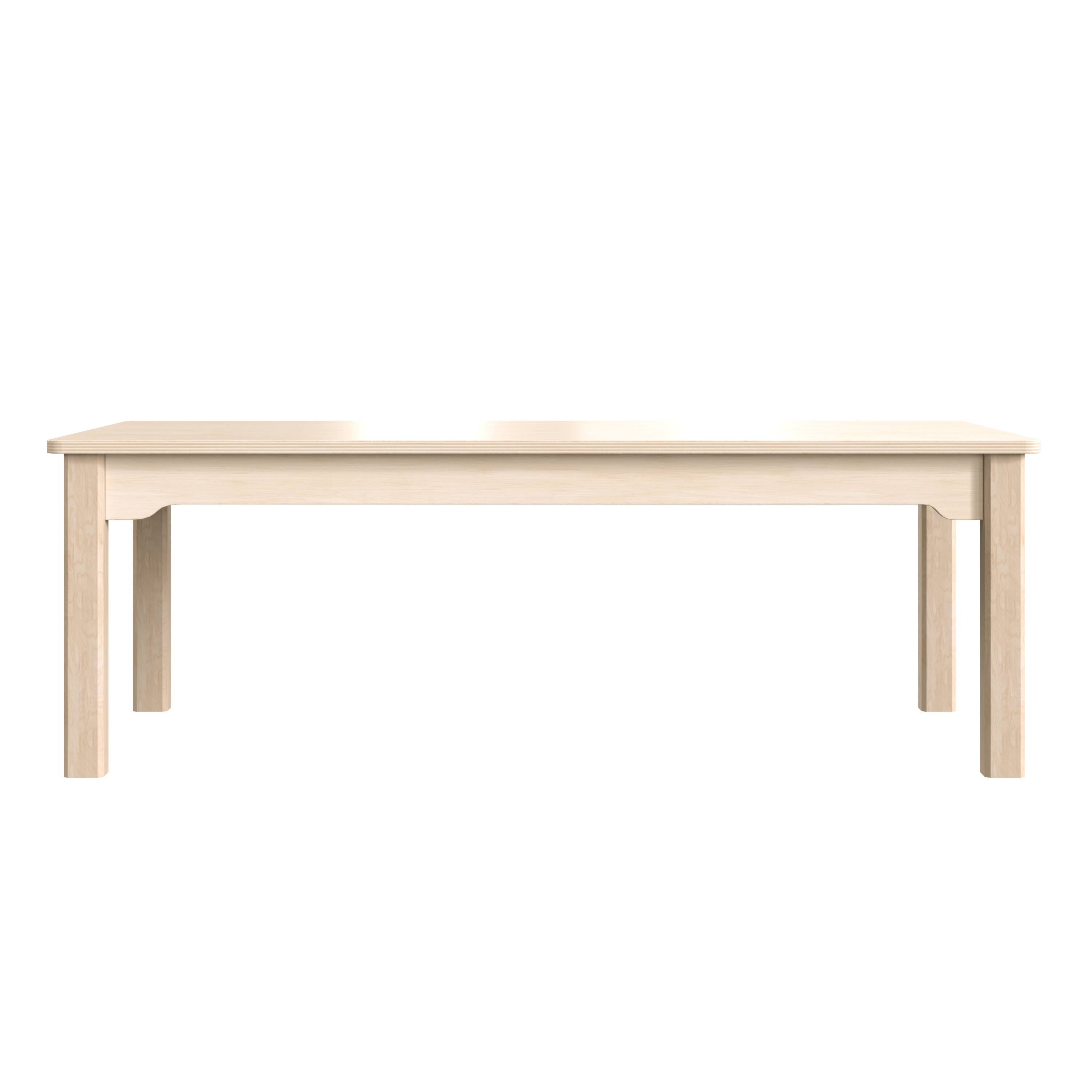 Back. Flash Furniture - Bright Beginnings Commercial Grade Wooden Rectangular Preschool Classroom Activity Table, (23.5"W x 47.25"D x 14.5"H), B - Natural.