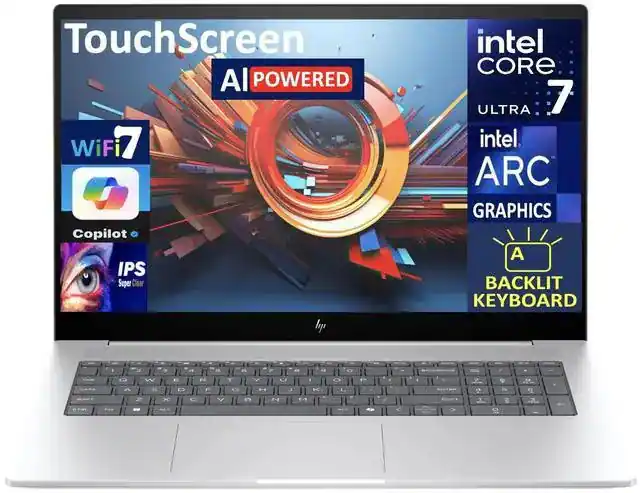 TouchScreen AI POWERED WiFi 7 Copilot IPS Super Clear intel CORE 7 ULTRA intel ARC GRAPHICS A BACKLIT KEYBOARD