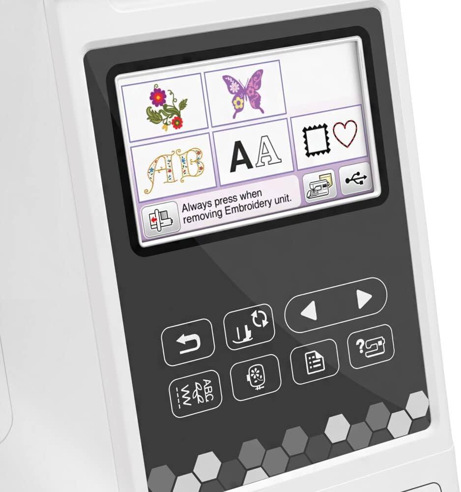 AB AA when unit. Always press removing Embroidery unit.
