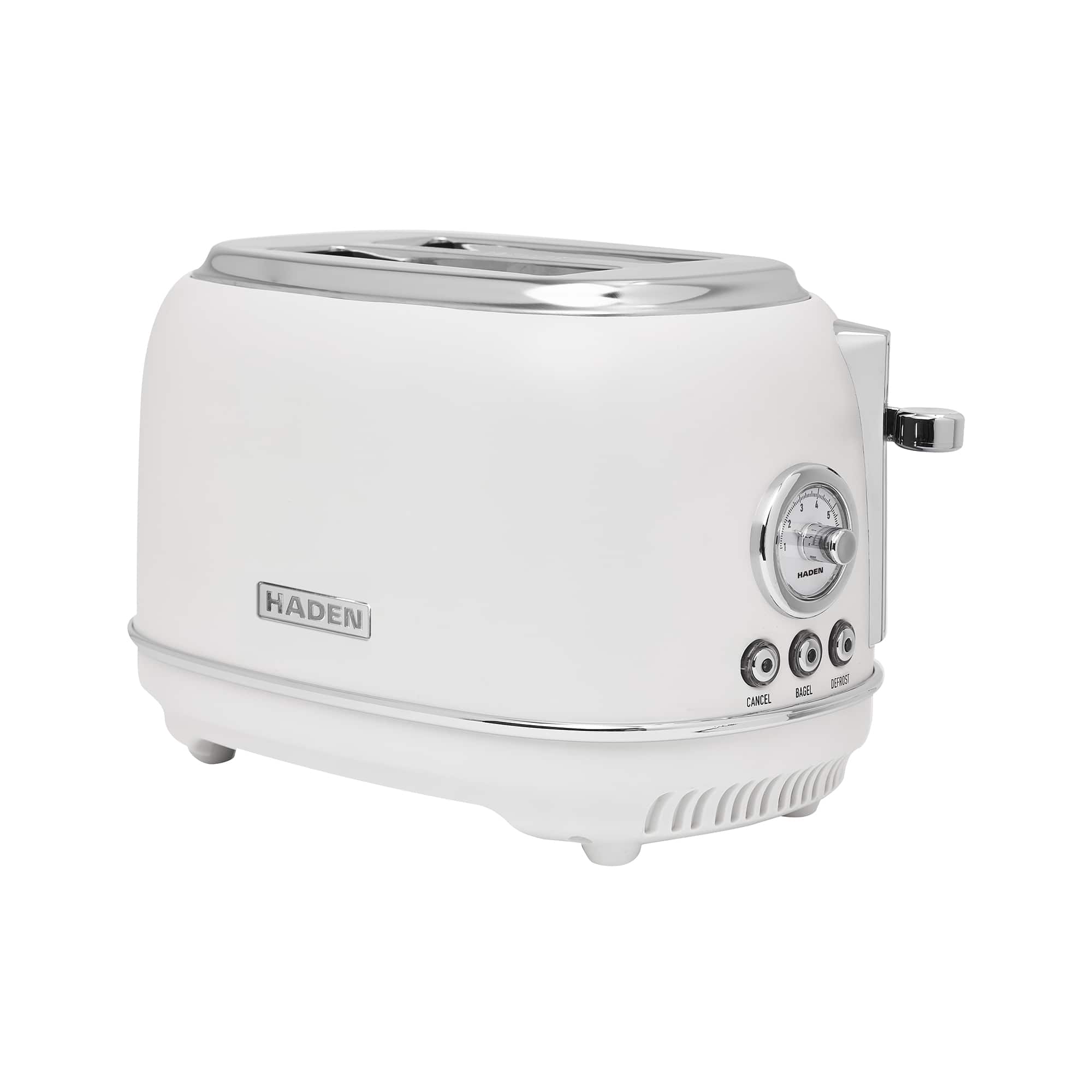 Haden - Chelsea Stainless Steel 2 Slice Toaster, Extra Wide Slots - Ivory & Chrome