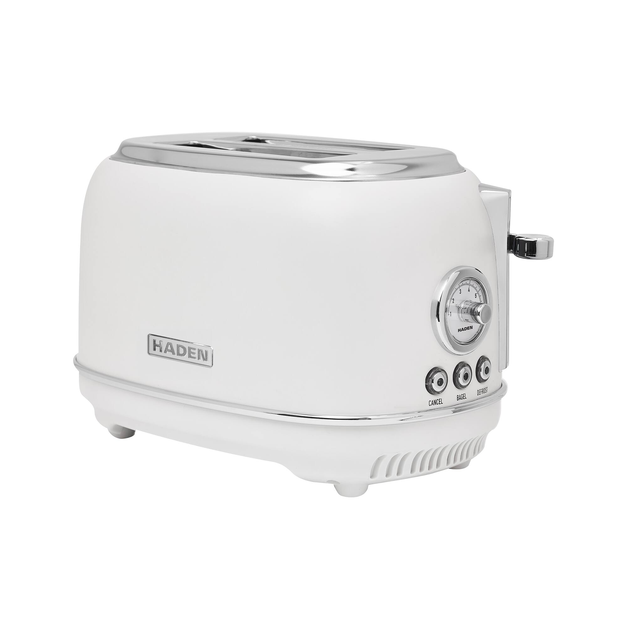 Haden - Chelsea Stainless Steel 2 Slice Toaster, Extra Wide Slots - Ivory & Chrome