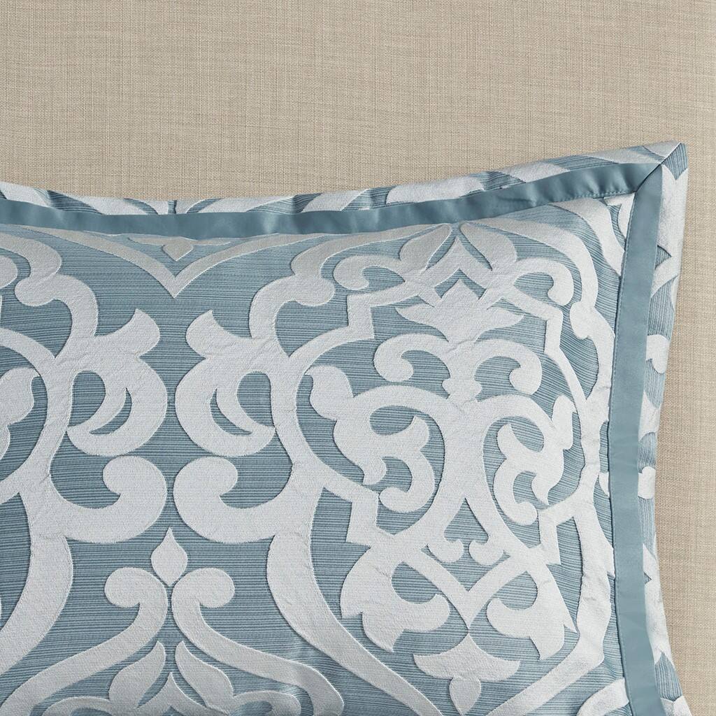 Alt View 2. Gracie Mills - Gracie Mills Pineda Luxurious 8-Piece Jacquard Comforter Set - Aqua/Silver.