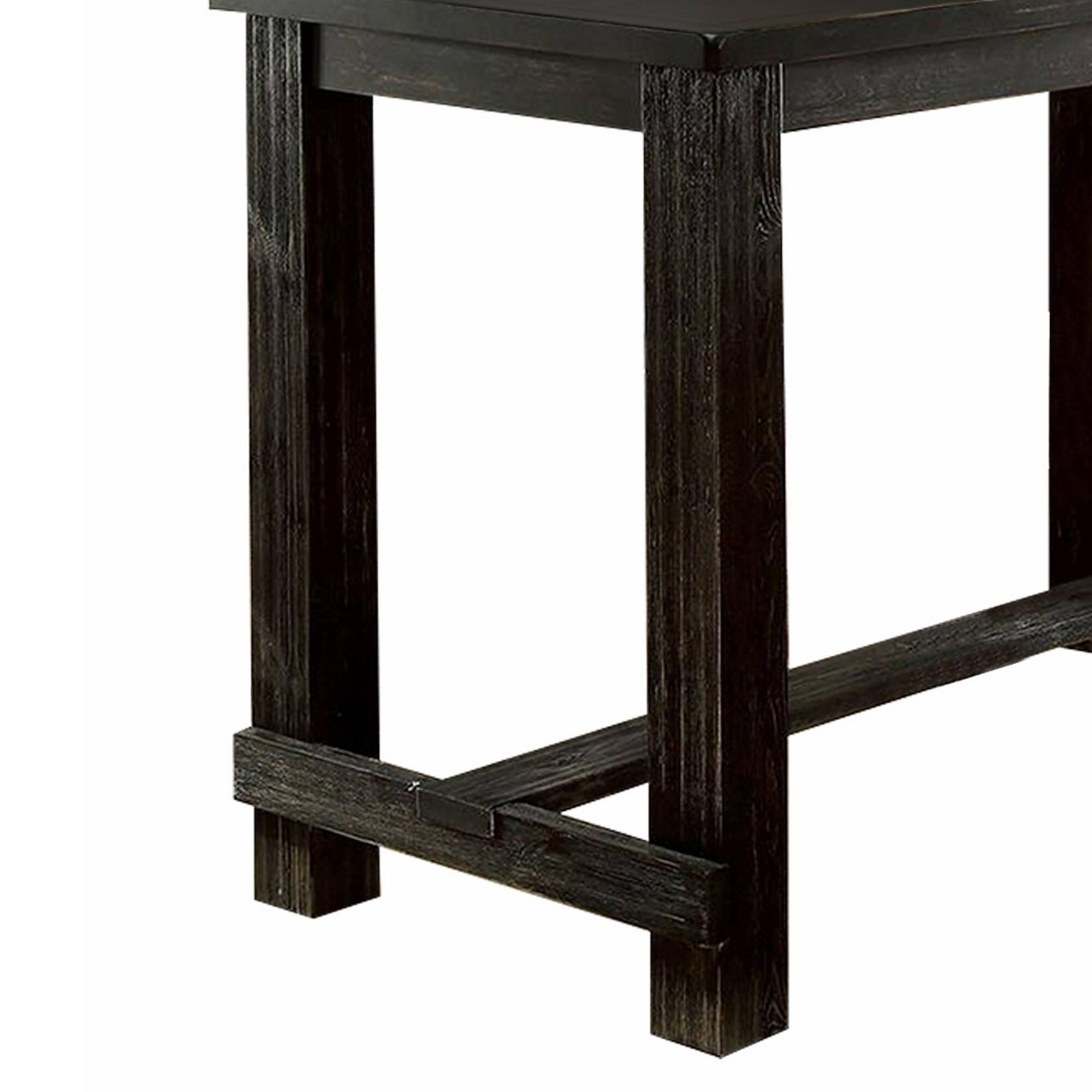 Alt View 1. Manhattan Lane - 84 Inches Rectangular Dining Table with Leaf Extension, Antique Black - Black.