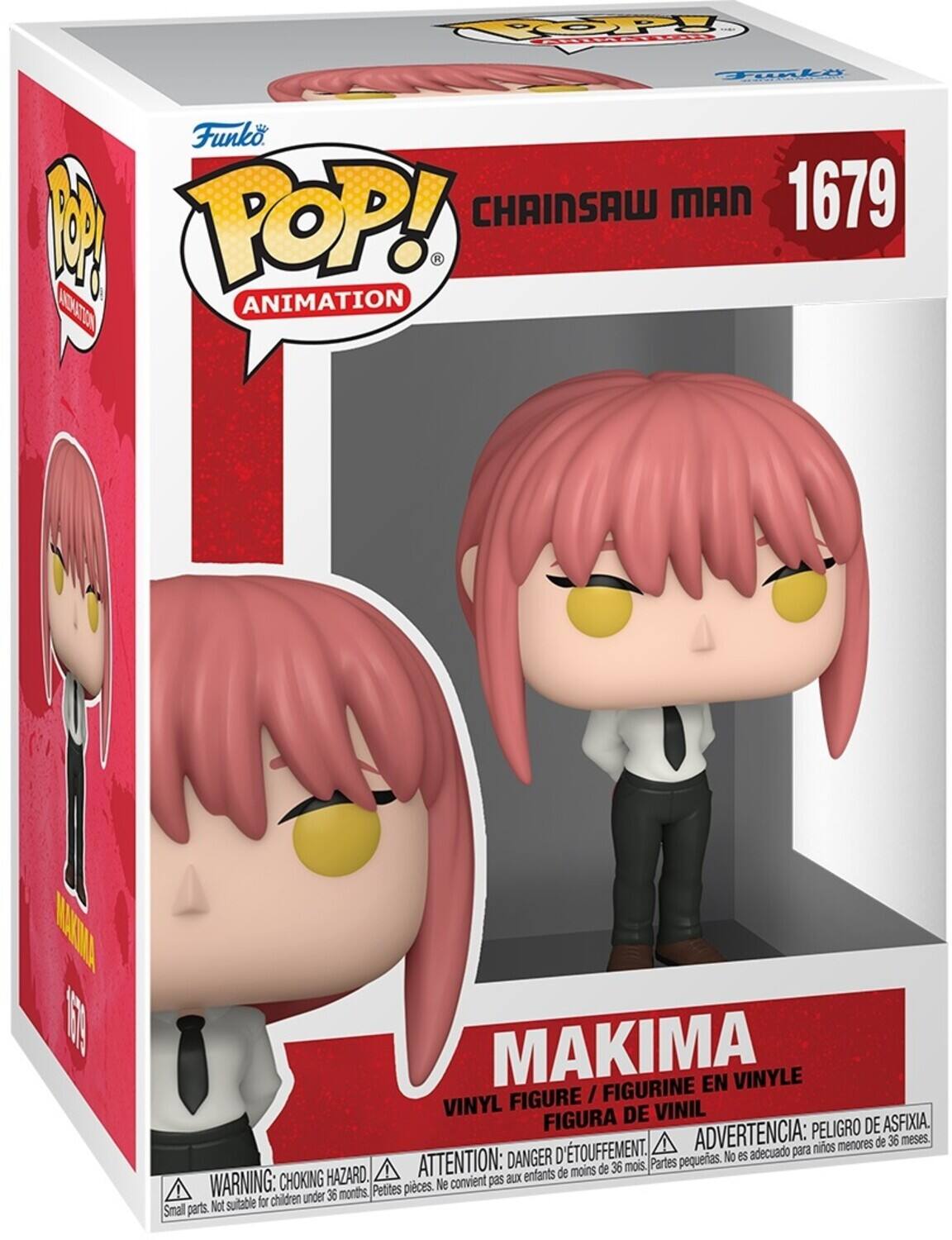 Funko POP! CHAINSAW MAN 1679 ANIMATION MAKIMA FIGURINE EN VINYLE FIGURE / VINYL DE VINIL FIGURA PELIGRO DE ASFIXIA. TOUFFEMENT. ADVERTENCIA: nios menores de 36 meses. DANGER DÉTOUFFEMENT. ATTENTION: de 36 mois. Partes pequeras. HAZARD. enfants de moins WARNING: CHOKING Petites pieces. Not suitable for children under Small parts.