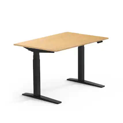 Front. FlexiSpot - FlexiSpot E7Pro 48''W Electric Adjustable Standing Desk, Bamboo/Black - Bamboo.